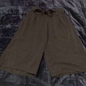 Beautiful Wide Leg Zara Culottes with Front Waist Tie - M